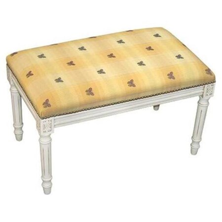 123 Creations Butterfly-Yellow Fabric Upholstered Bench C695WBC